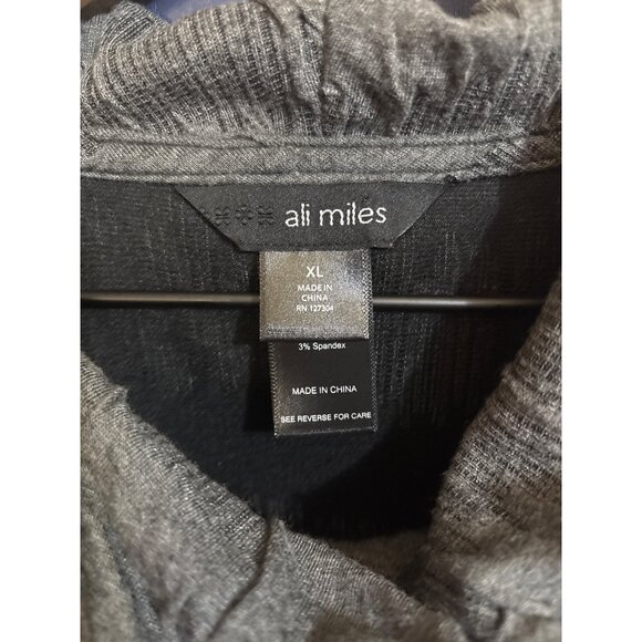 Ali Miles Womens XL Textured Cowl Neck Pullover Sweater With Button Details Gray - Picture 3 of 5